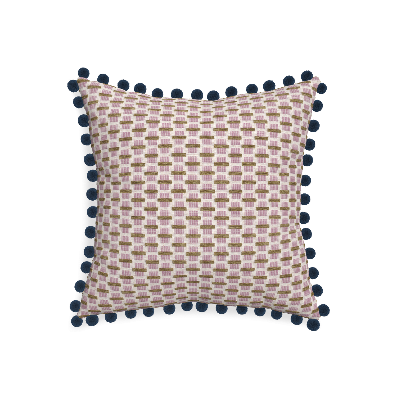 20-square willow orchid custom pink geometric chenillepillow with c on white background