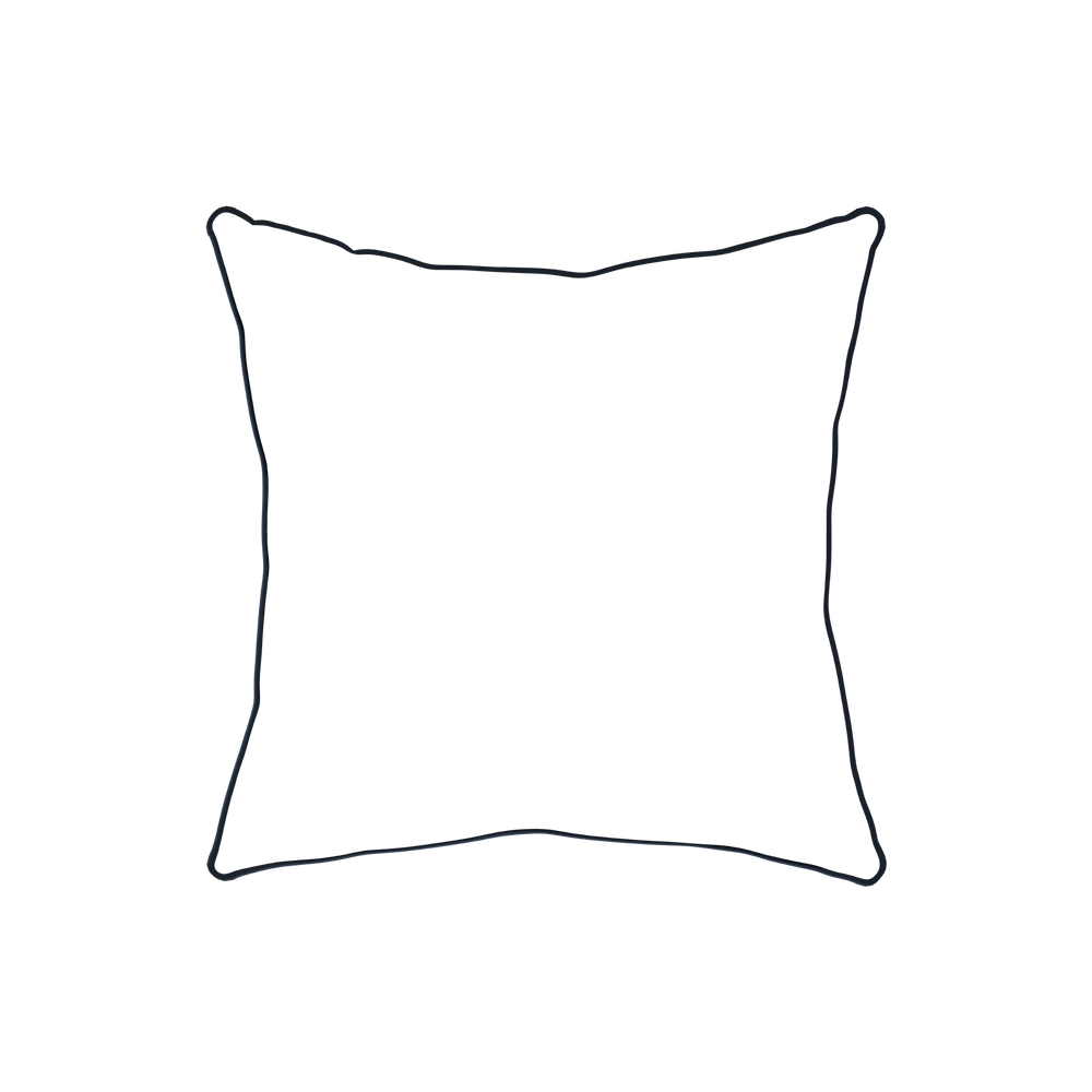 20-square ruby moss custom pillow with c piping on white background