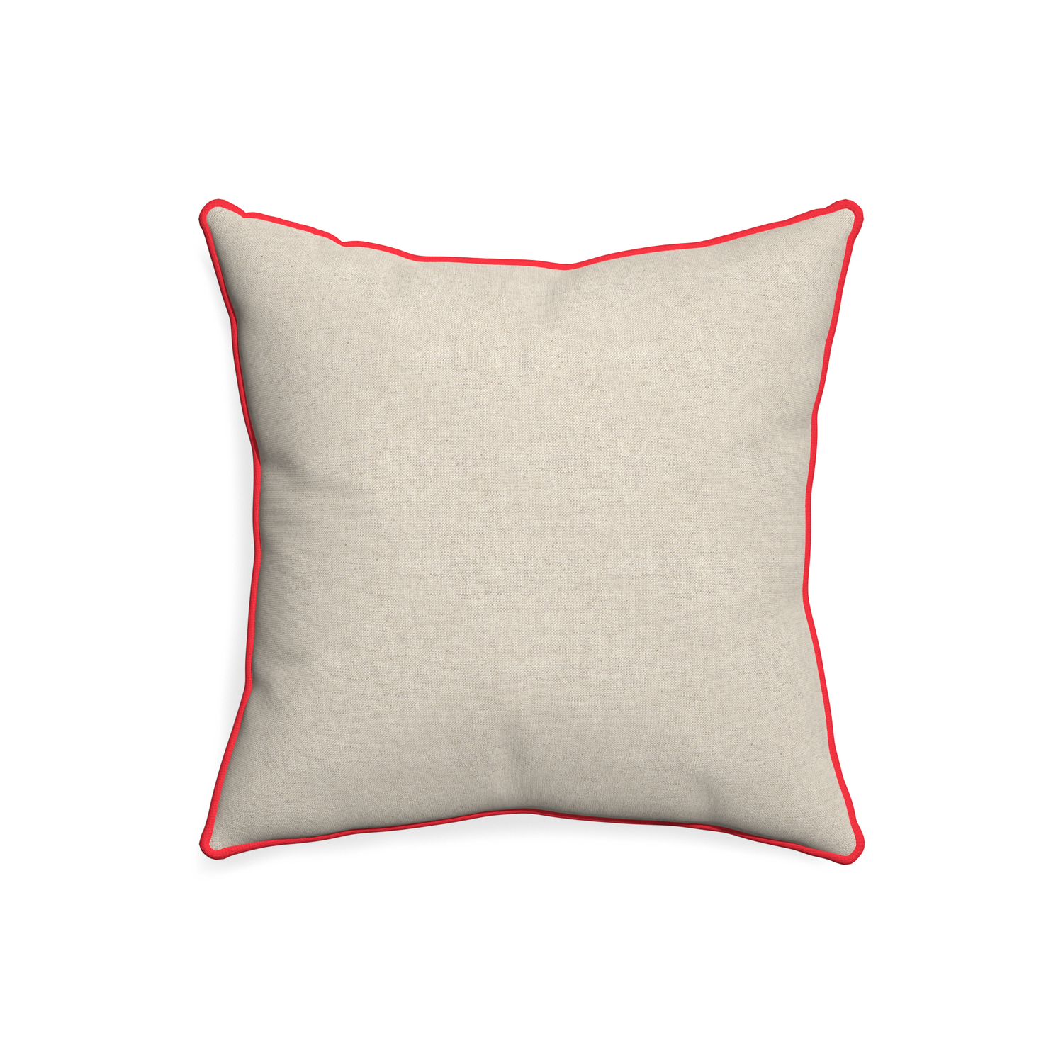 20-square oat custom light brownpillow with cherry piping on white background
