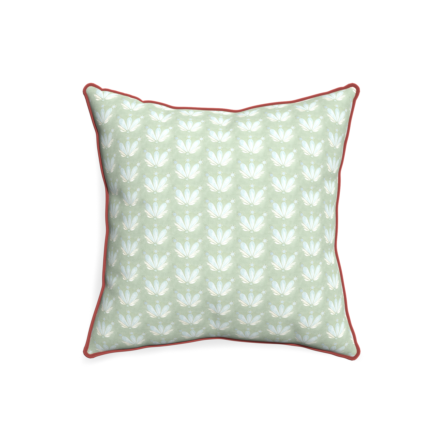 20-square serena sea salt custom blue & green floral drop repeatpillow with c piping on white background