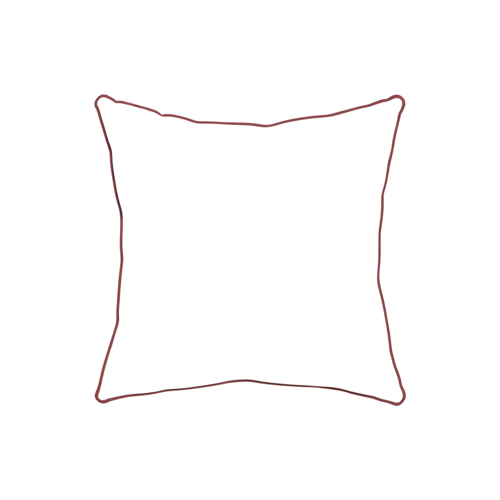 20-square gemma pear custom pillow with c piping on white background