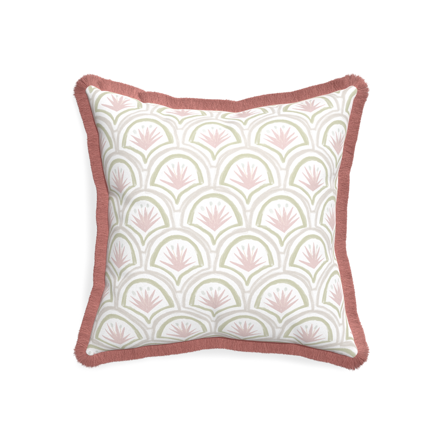 20-square thatcher rose custom pink & green palmpillow with d fringe on white background