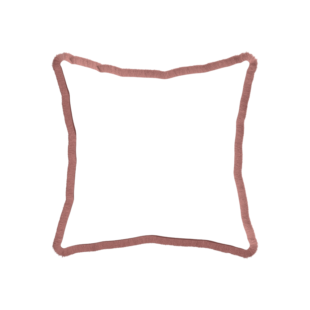 20-square ruby moss custom pillow with d fringe on white background