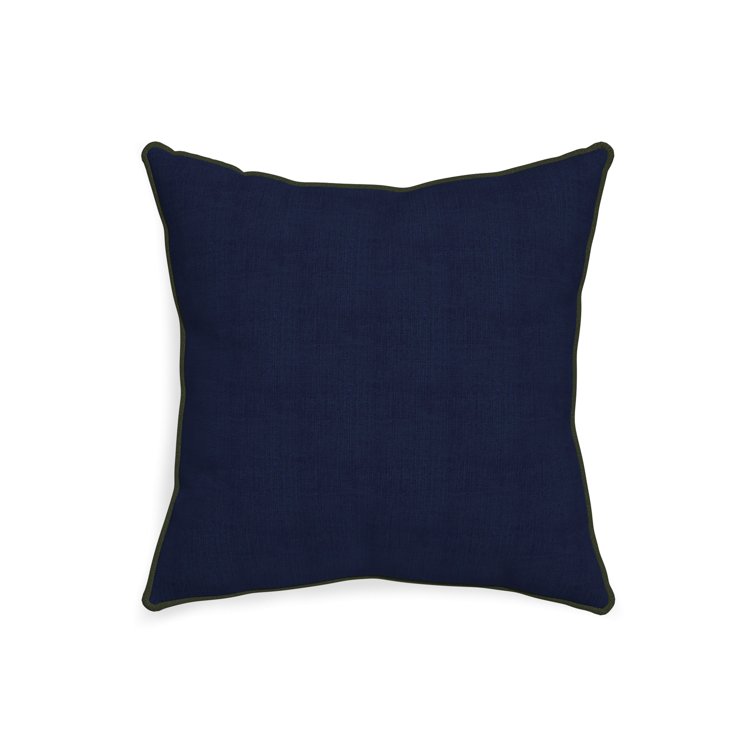 20-square midnight custom navy bluepillow with f piping on white background