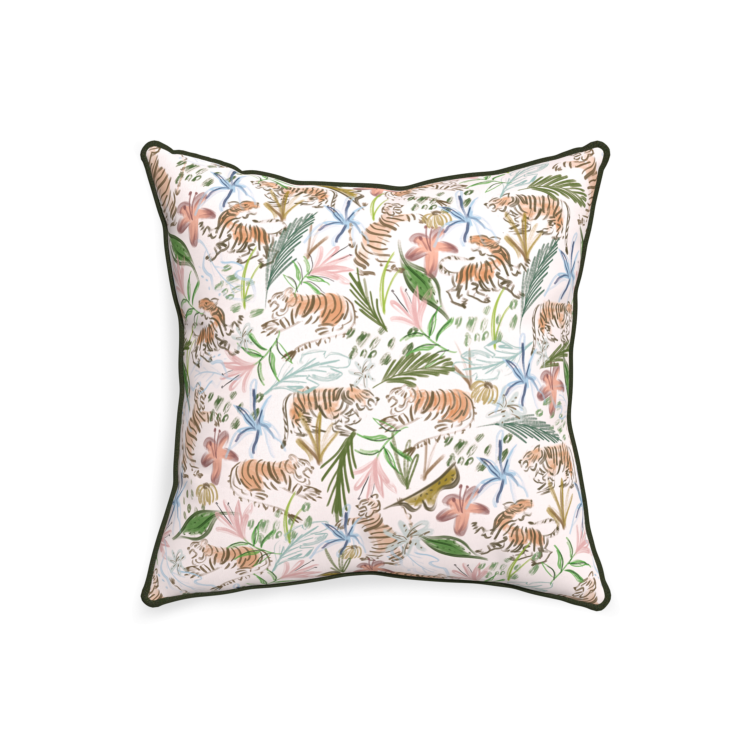 20-square frida pink custom pink chinoiserie tigerpillow with f piping on white background