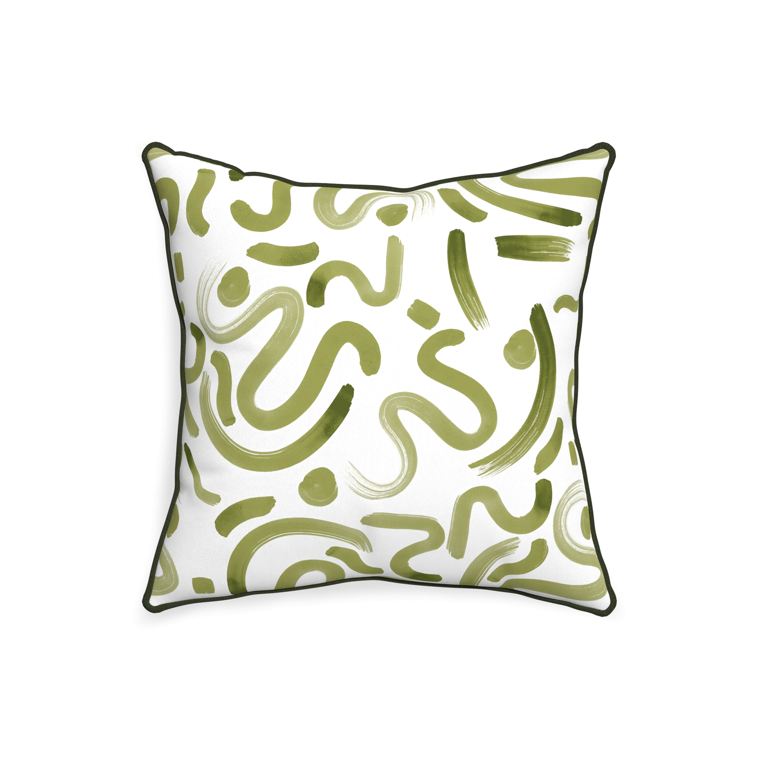20-square hockney moss custom moss greenpillow with f piping on white background