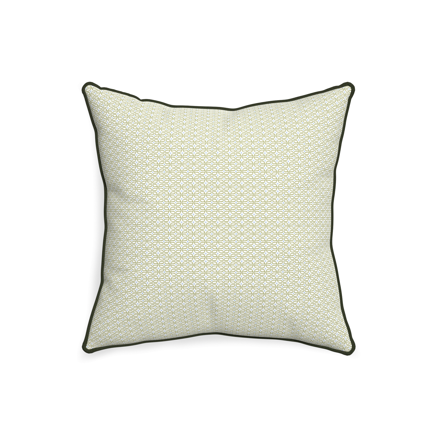 20-square loomi moss custom moss green geometricpillow with f piping on white background