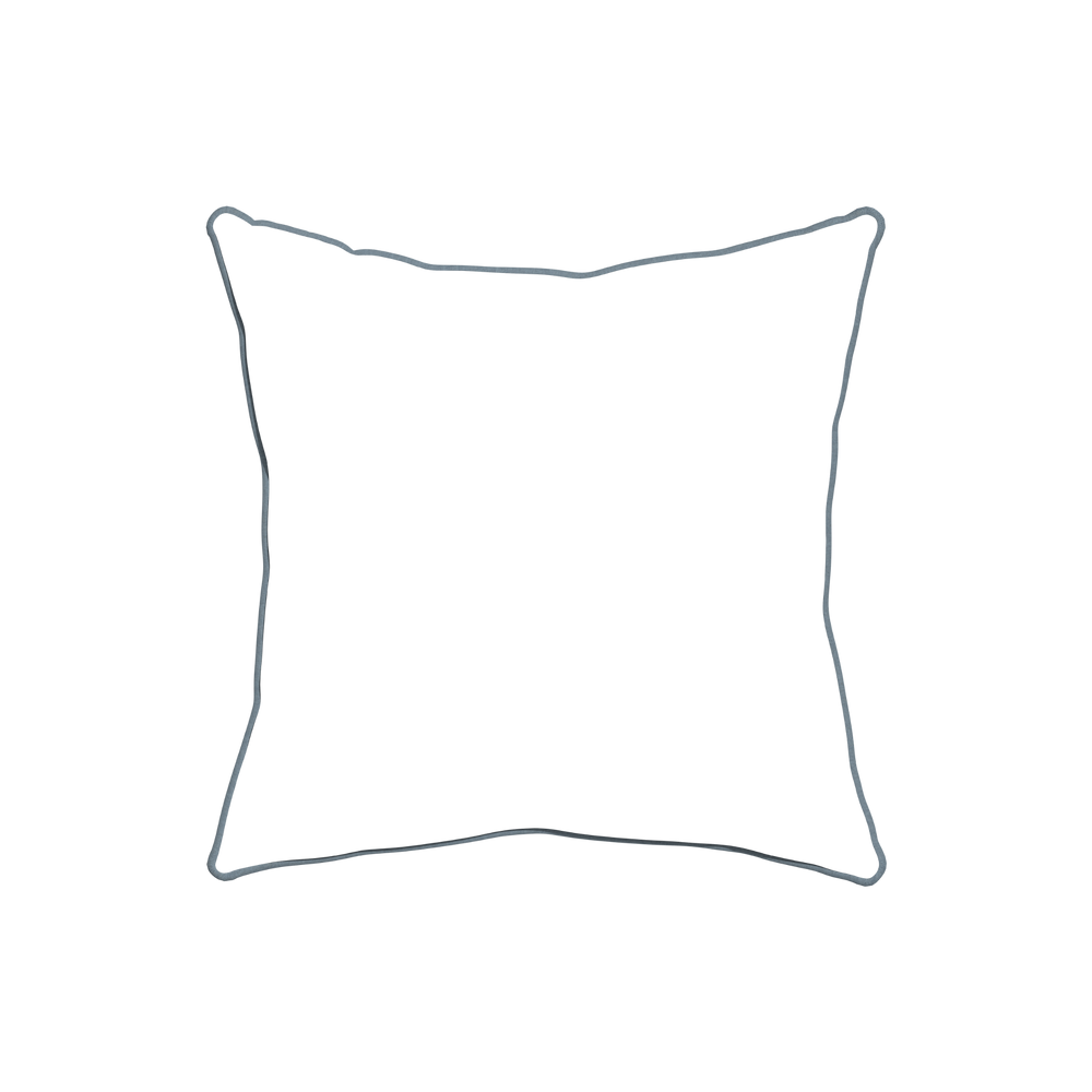 20-square gemma pear custom pillow with harbor piping on white background