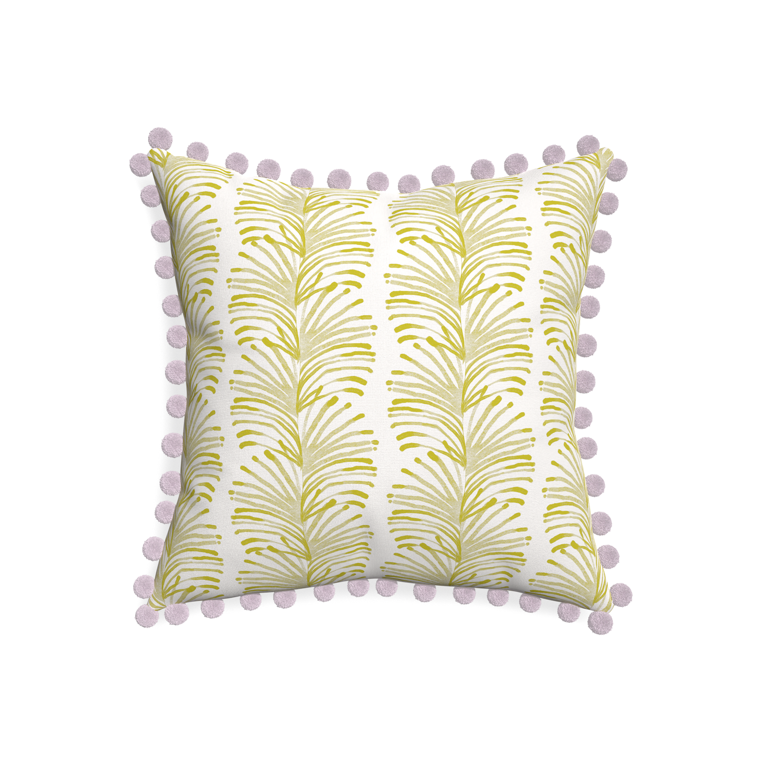 20-square emma chartreuse custom yellow stripe chartreusepillow with l on white background