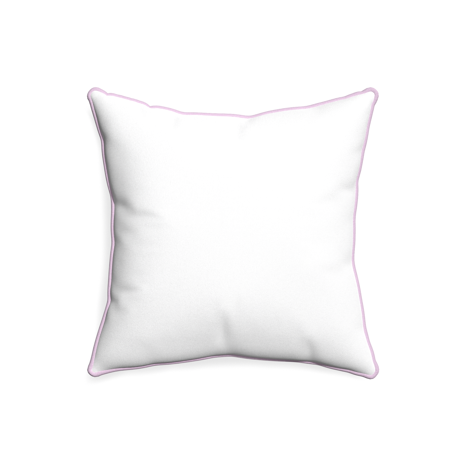 20-square snow custom white cottonpillow with l piping on white background