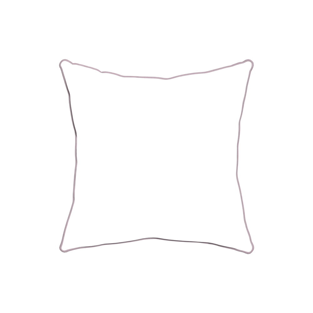 20-square ruby moss custom pillow with l piping on white background