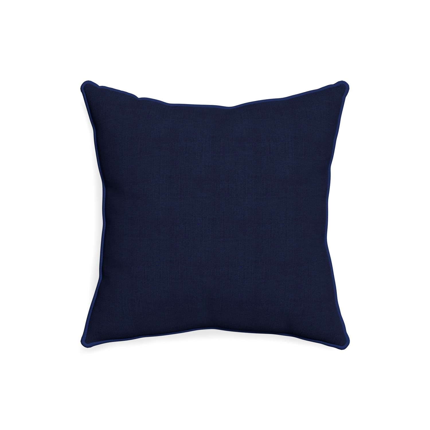 20-square midnight custom navy bluepillow with midnight piping on white background
