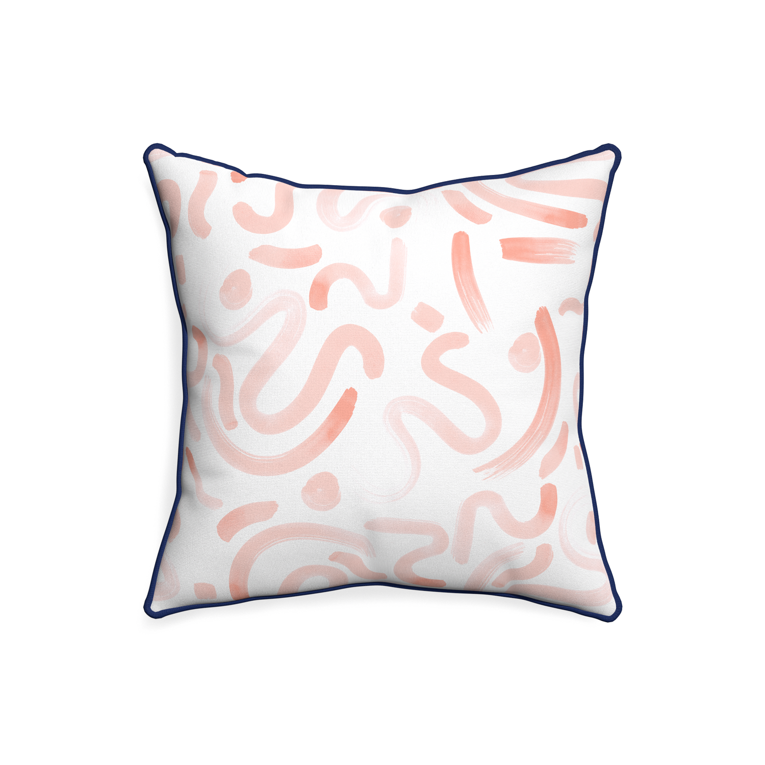 20-square hockney pink custom pink graphicpillow with midnight piping on white background