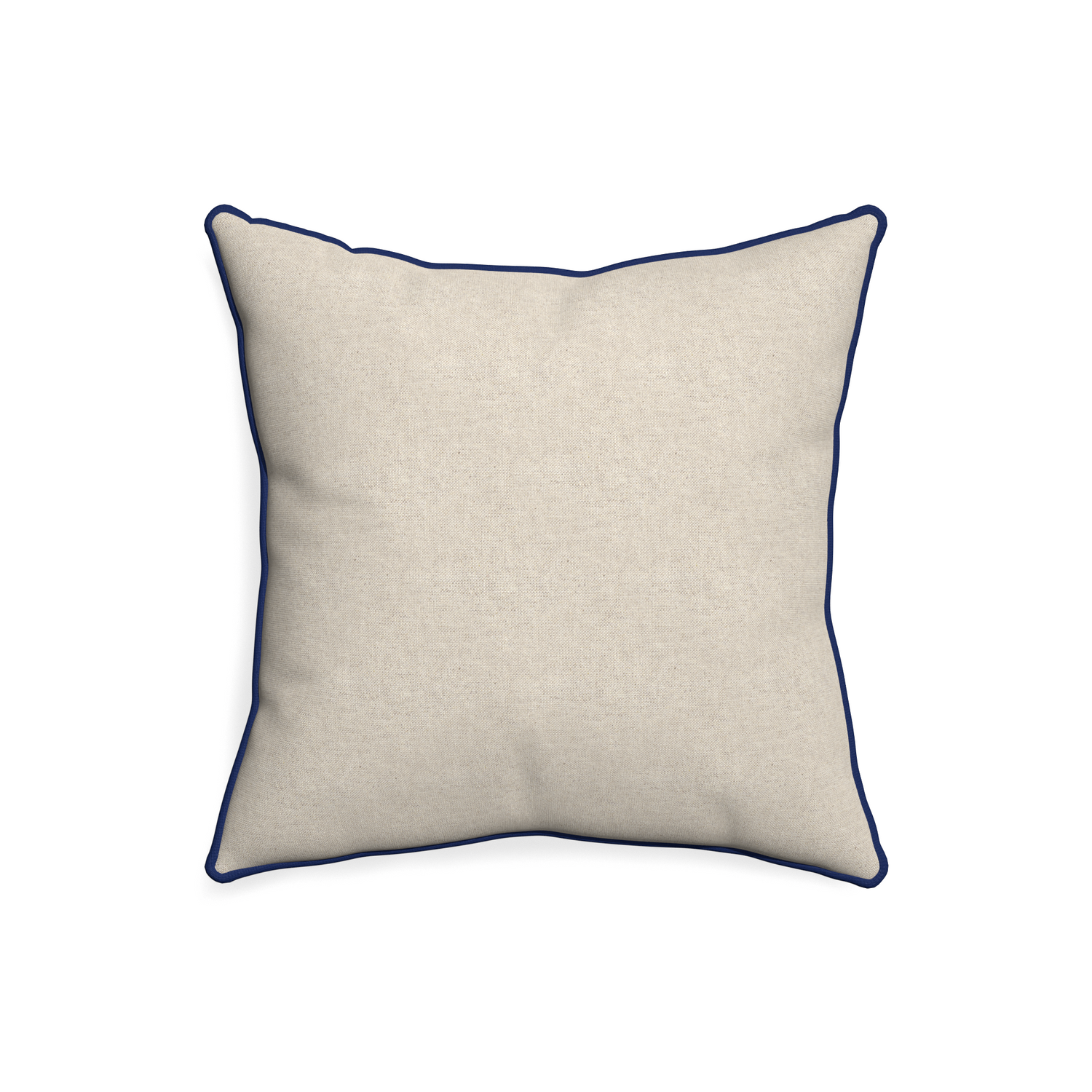 20-square oat custom light brownpillow with midnight piping on white background