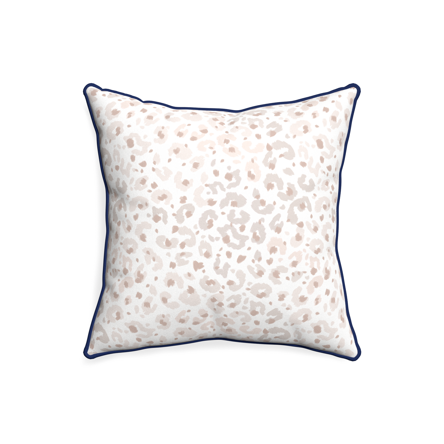 20-square rosie custom beige animal printpillow with midnight piping on white background