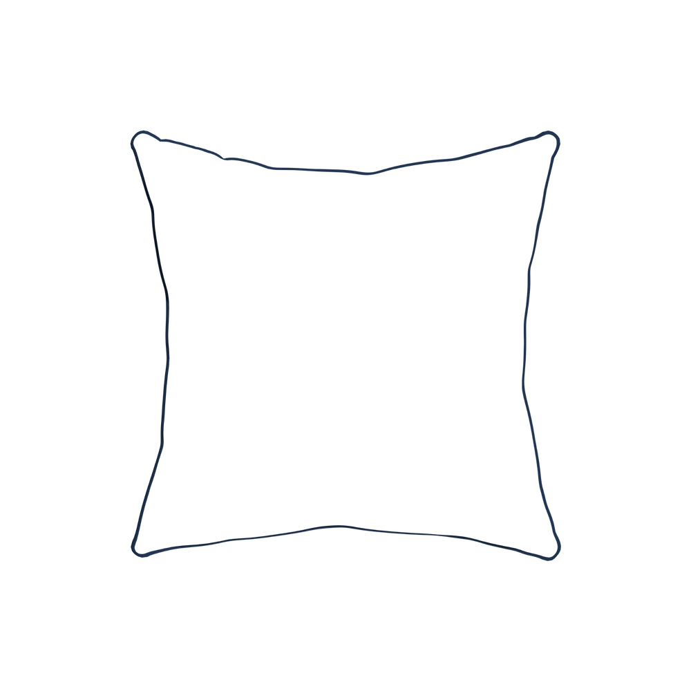 20-square ruby moss custom pillow with midnight piping on white background