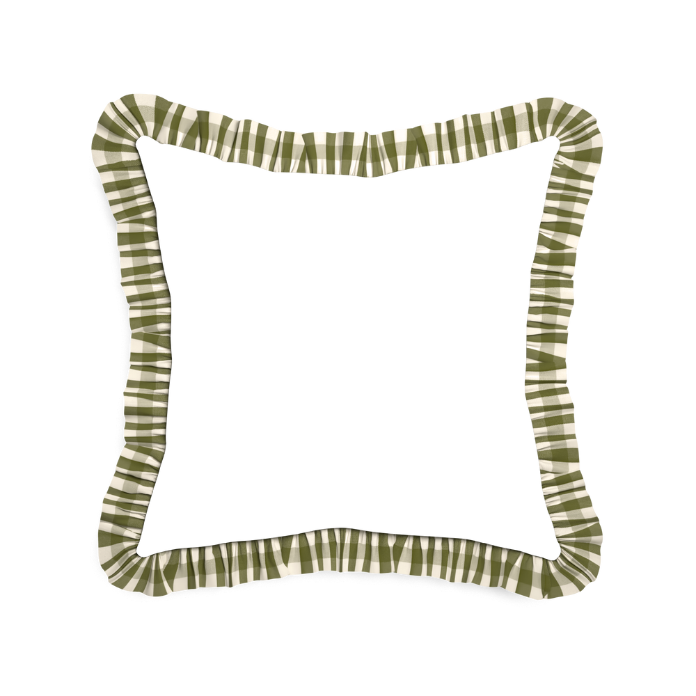 20-square ruby moss custom pillow with m on white background