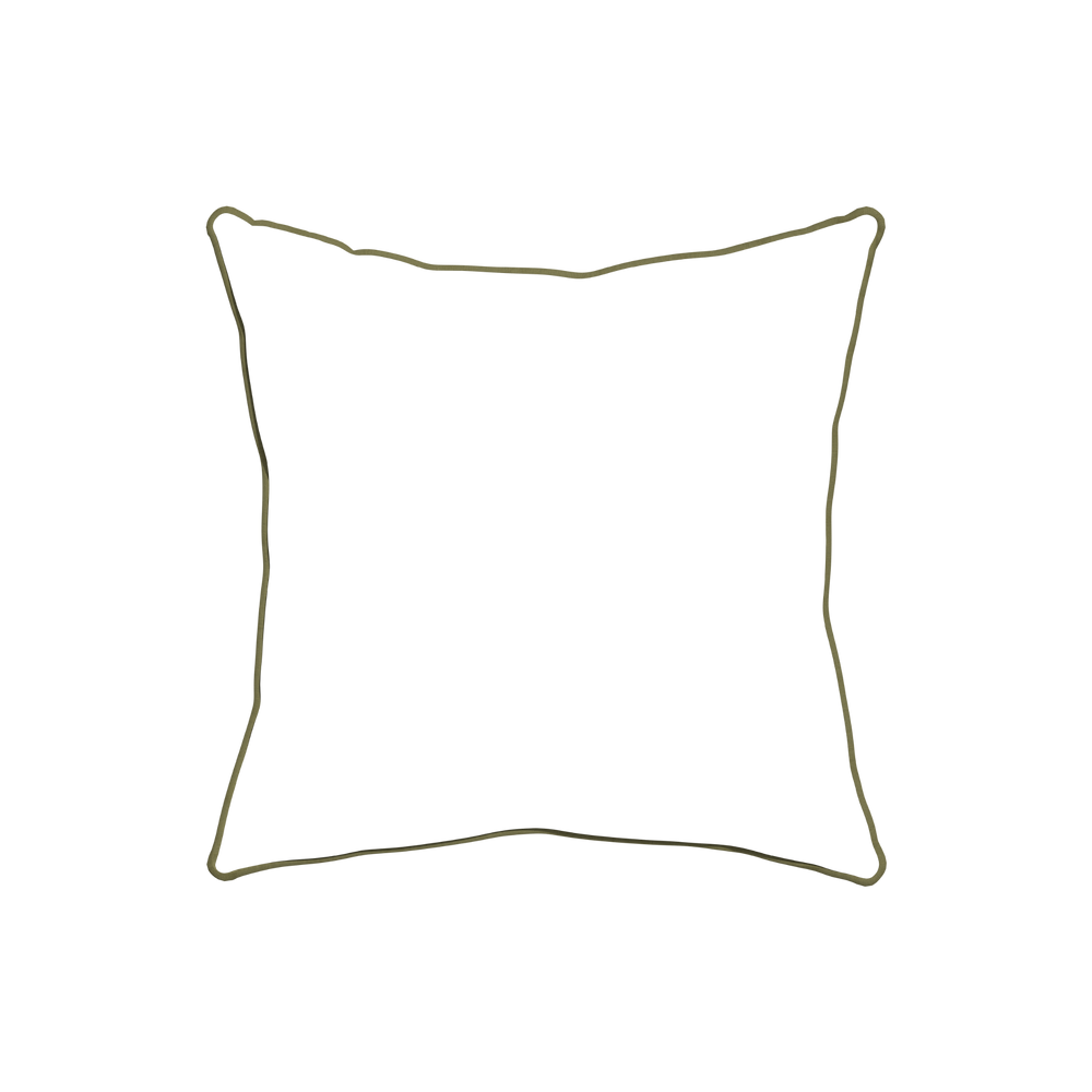 20-square ruby moss custom pillow with moss piping on white background