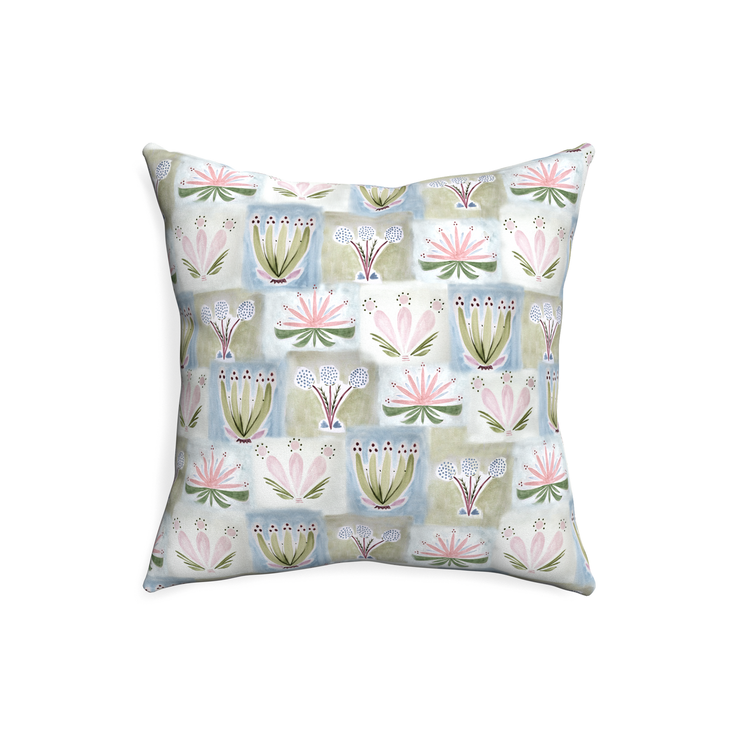 20-square harper custom hand-painted floralpillow with none on white background