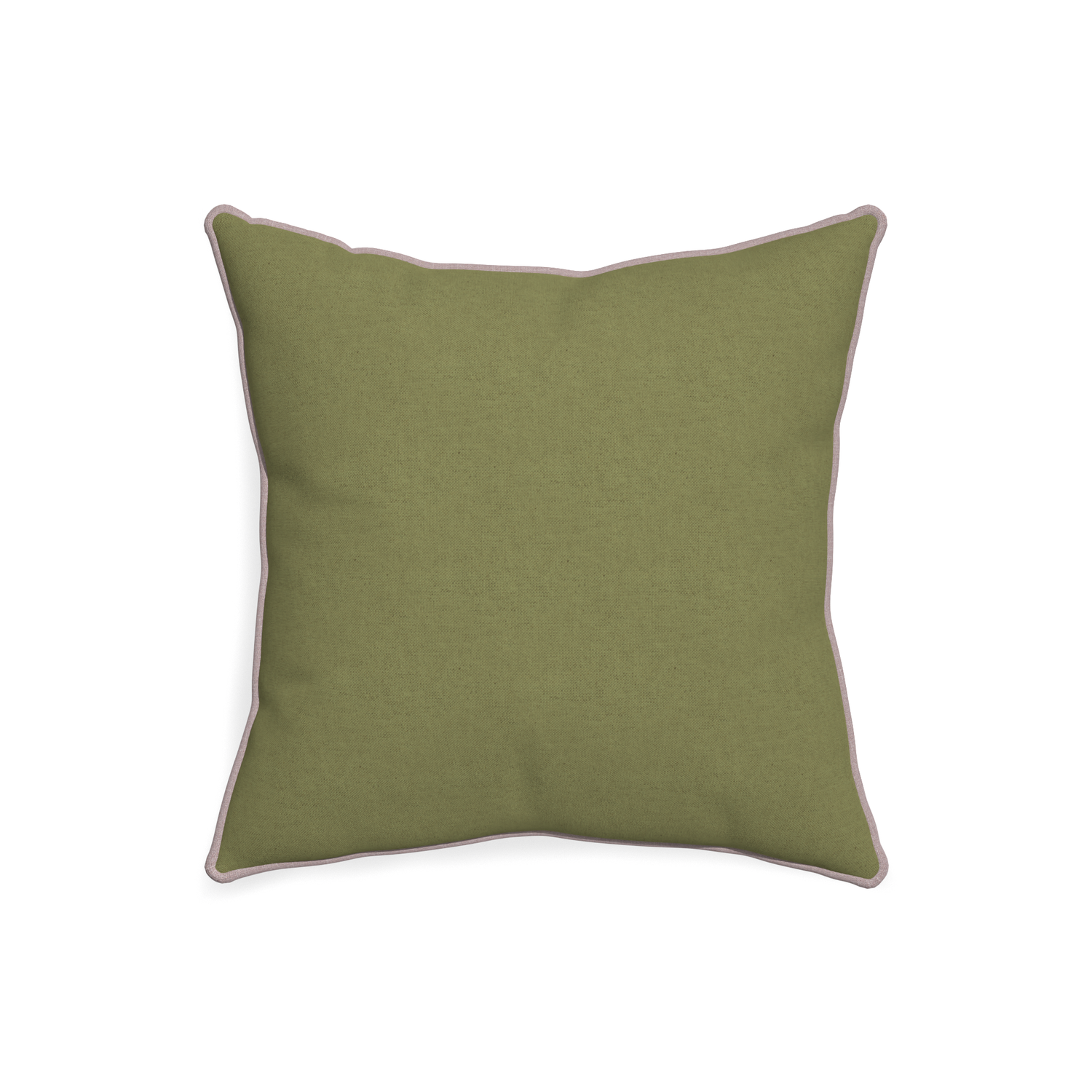 20-square moss custom moss greenpillow with orchid piping on white background