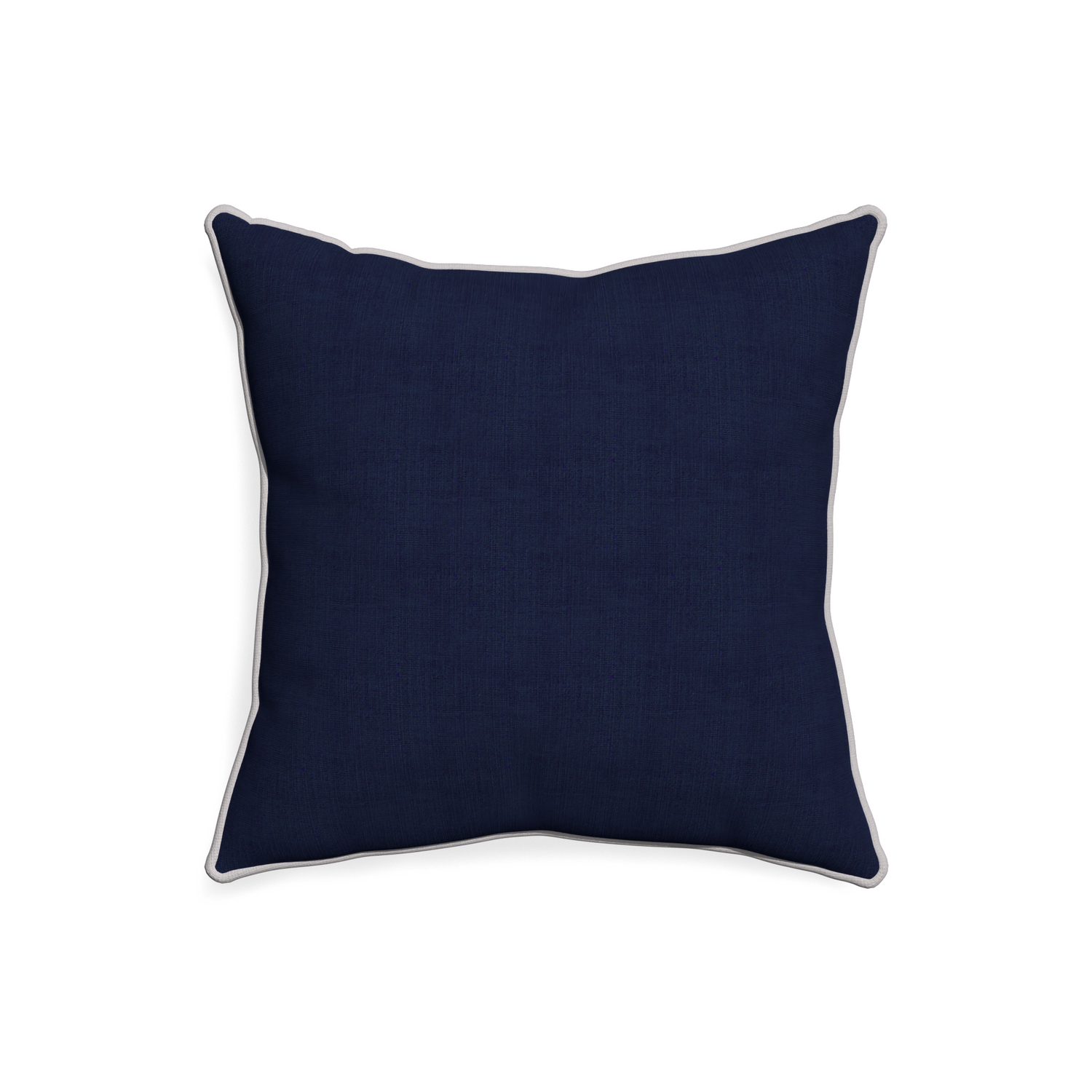 20-square midnight custom navy bluepillow with pebble piping on white background