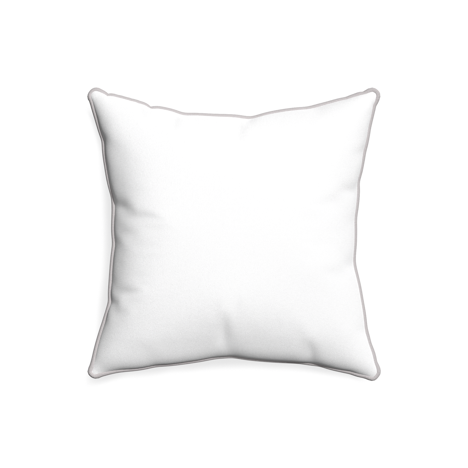 20-square snow custom white cottonpillow with pebble piping on white background