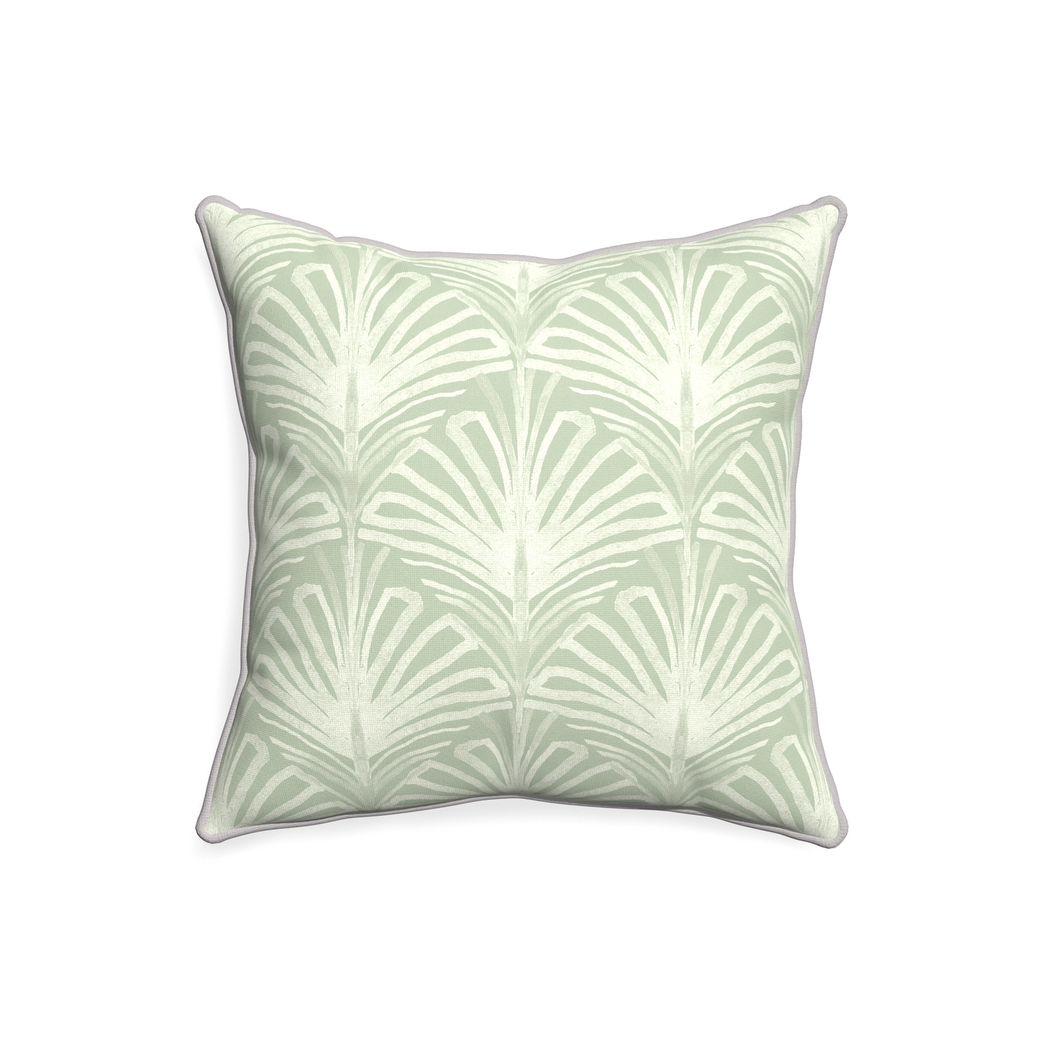 20-square suzy sage custom sage green palmpillow with pebble piping on white background