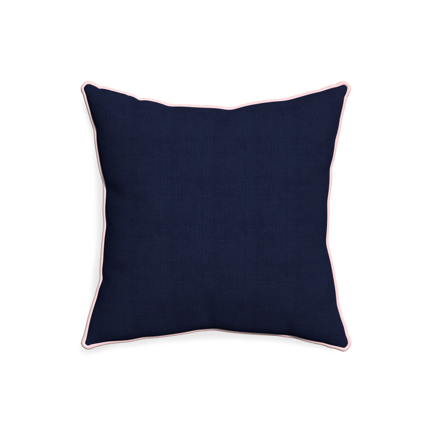 20-square midnight custom navy bluepillow with petal piping on white background