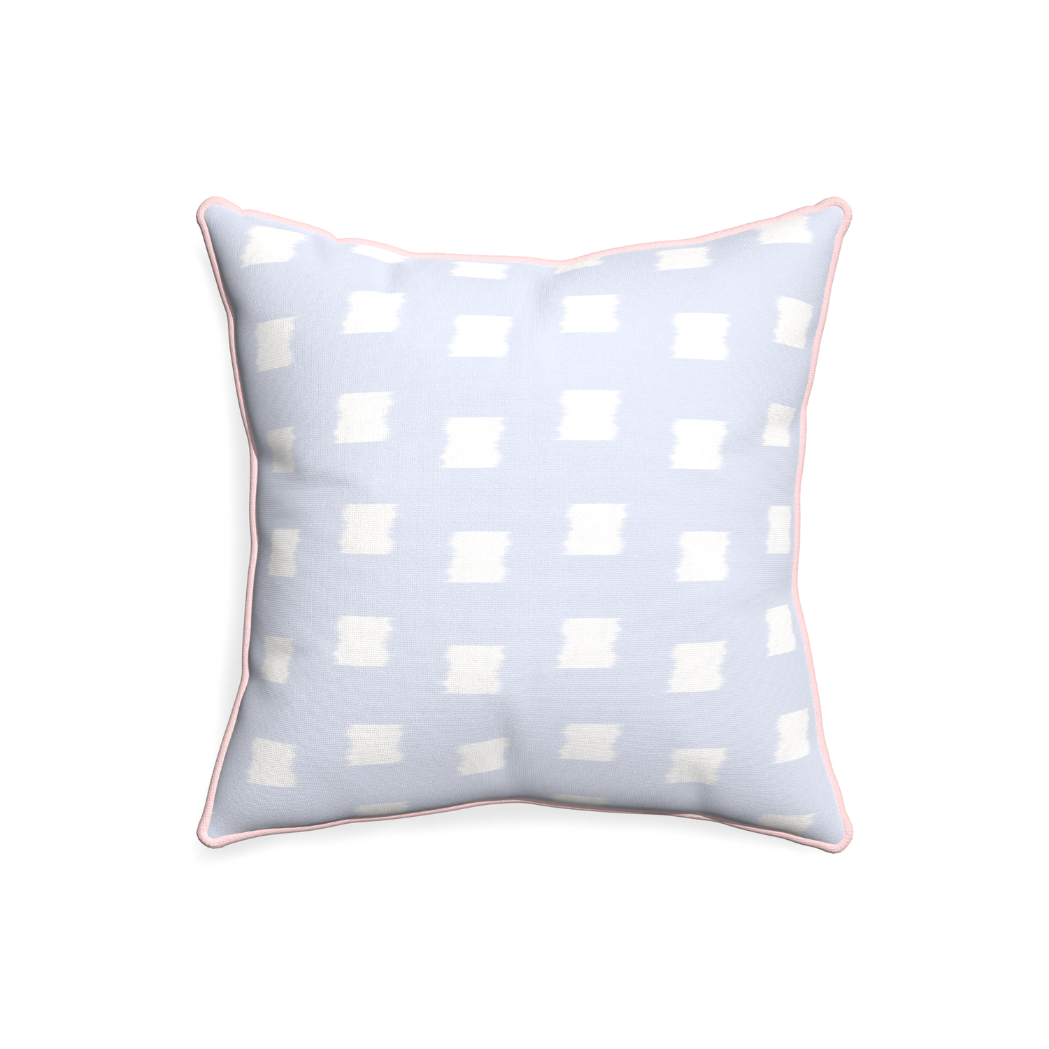 20-square denton custom sky blue patternpillow with petal piping on white background