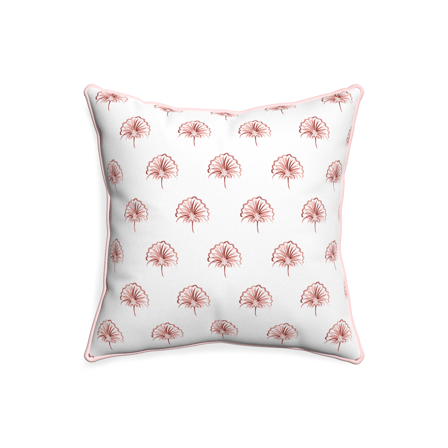 20-square penelope rose custom floral pinkpillow with petal piping on white background