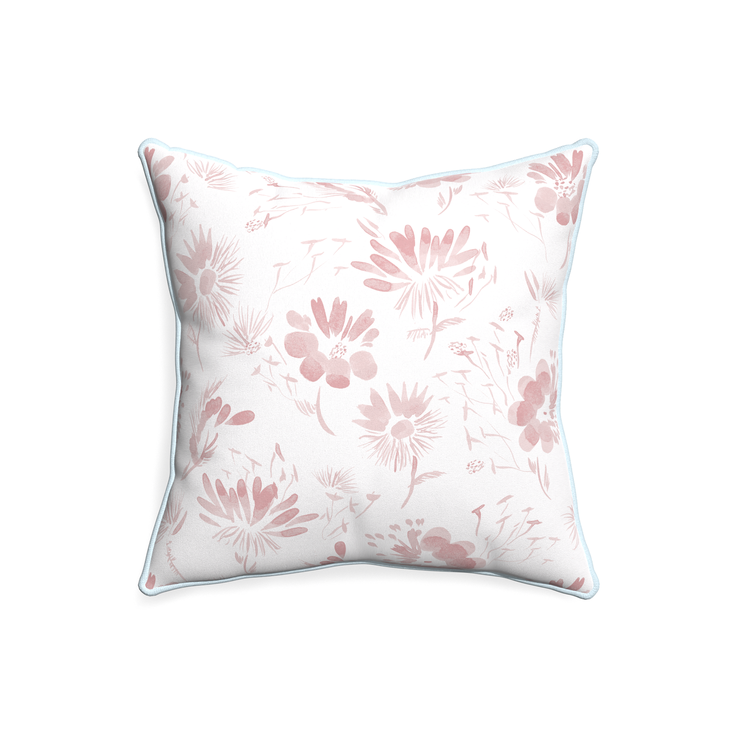 20-square blake custom pink floralpillow with powder piping on white background
