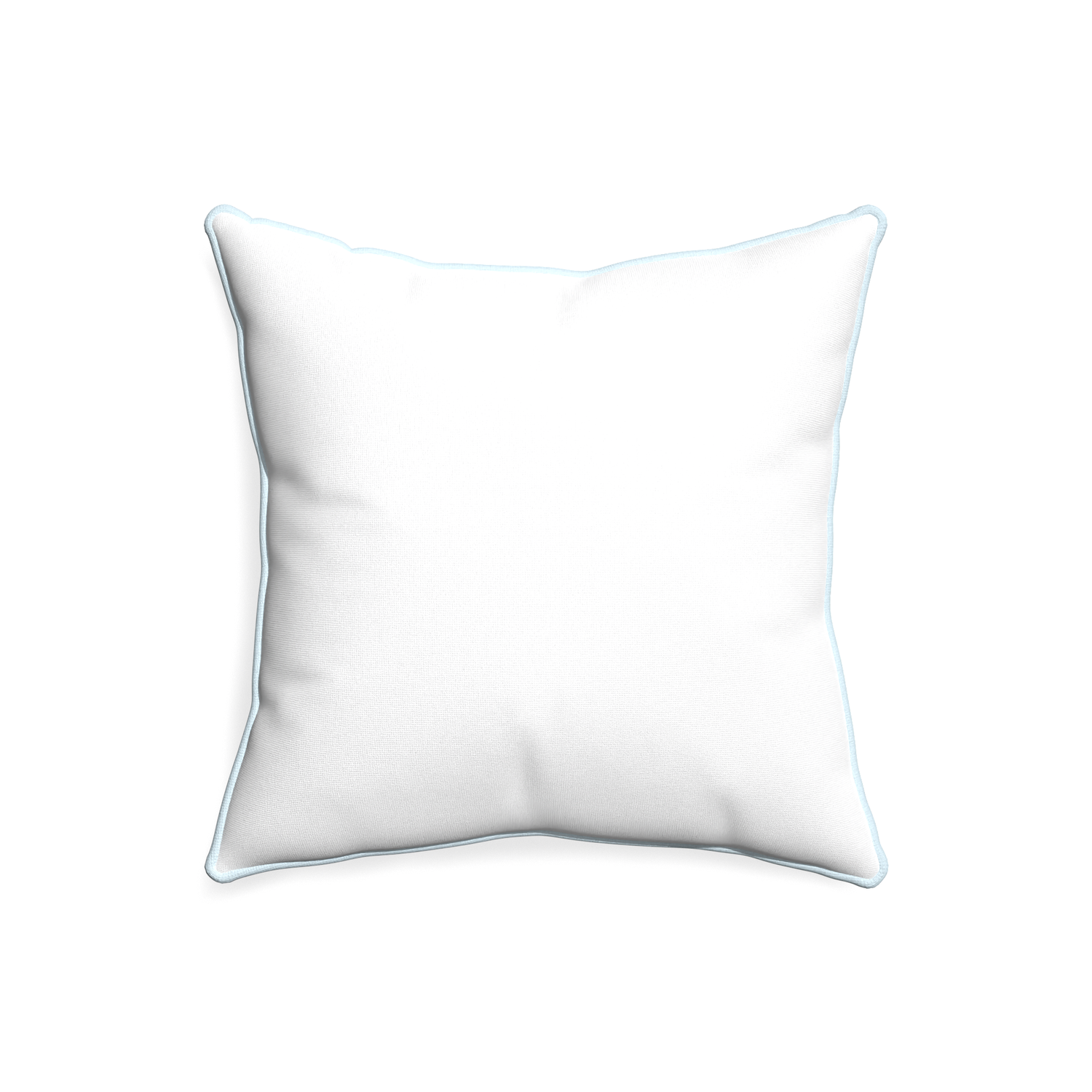 20-square snow custom white cottonpillow with powder piping on white background