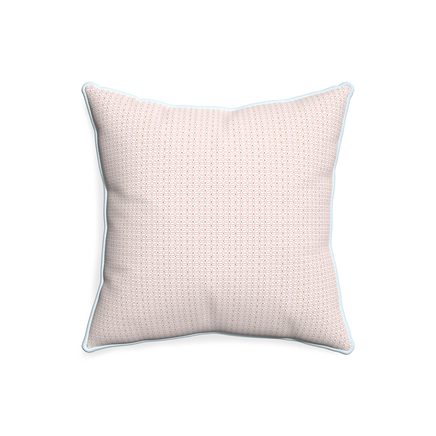 20-square loomi pink custom pink geometricpillow with powder piping on white background