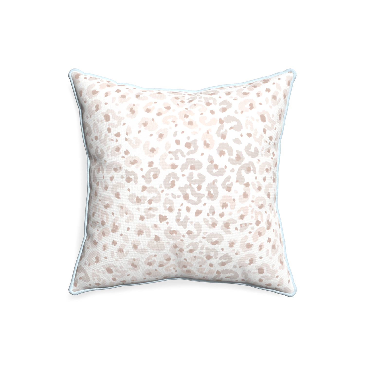 20-square rosie custom beige animal printpillow with powder piping on white background
