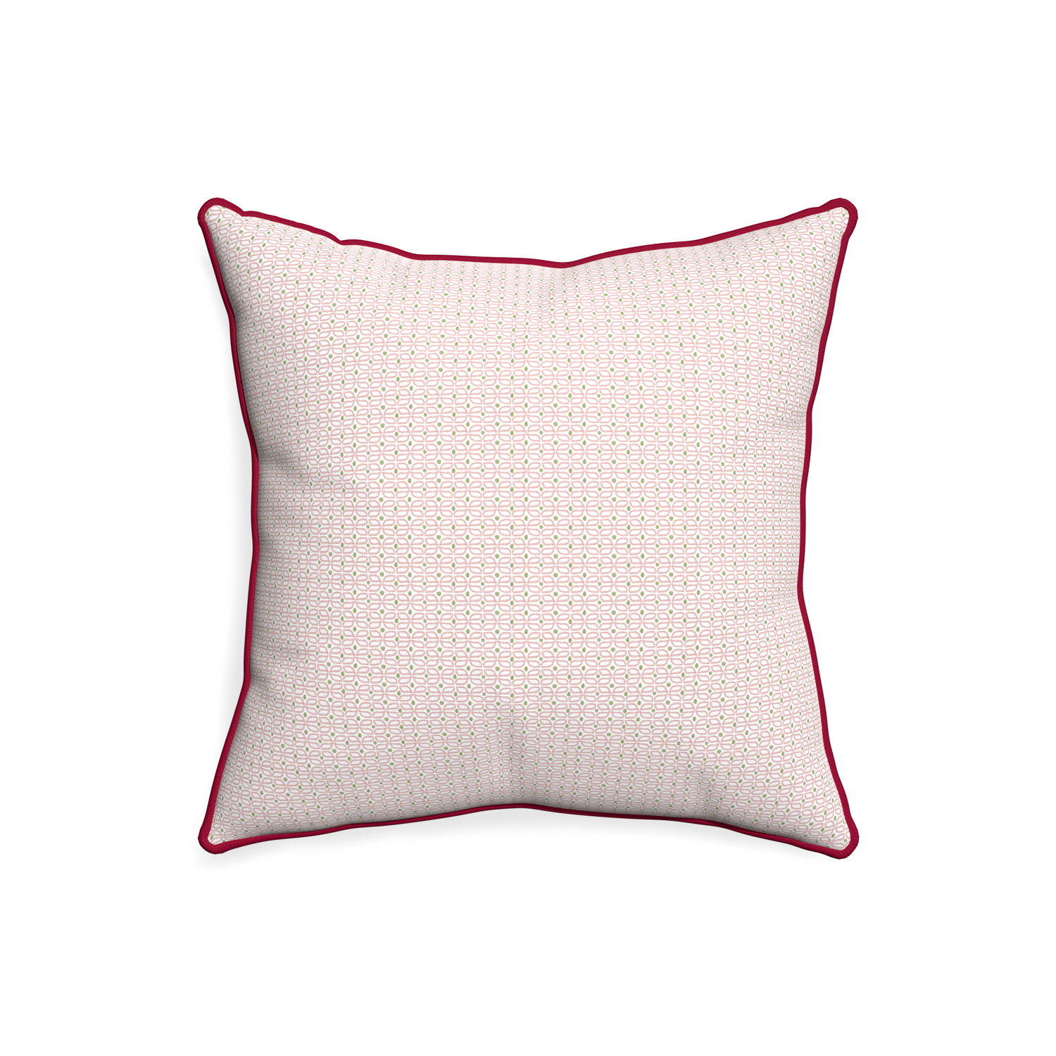 20-square loomi pink custom pink geometricpillow with raspberry piping on white background
