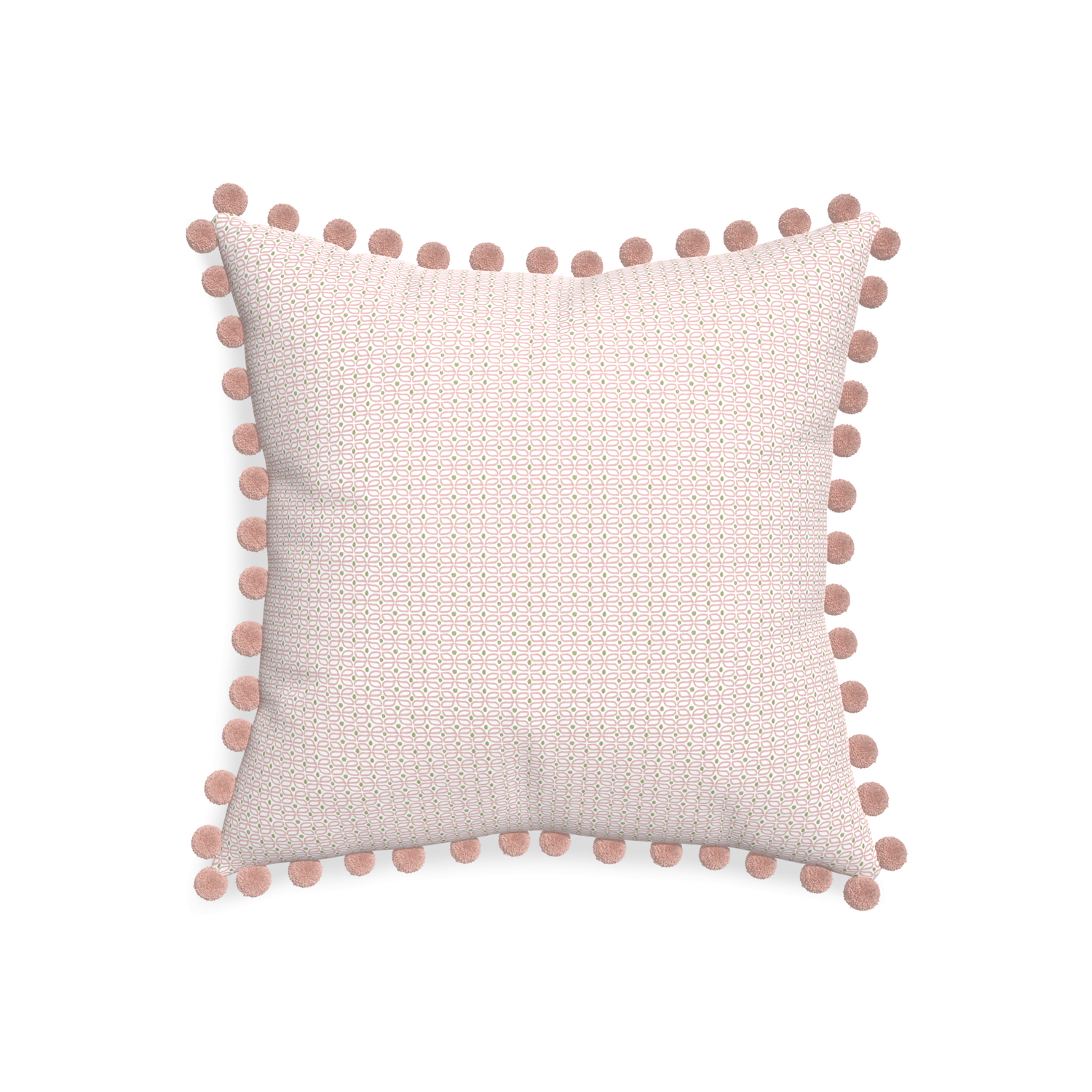 20-square loomi pink custom pink geometricpillow with rose pom pom on white background