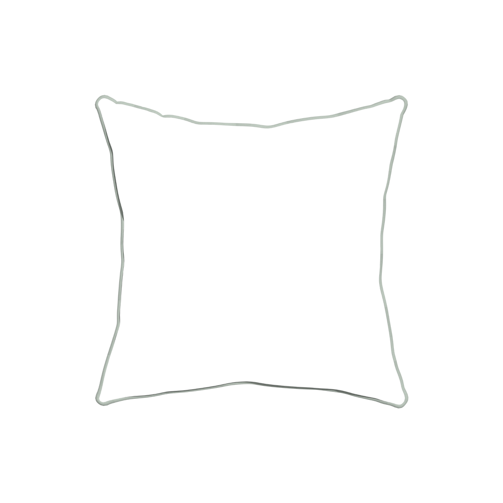 20-square ruby moss custom pillow with sage piping on white background