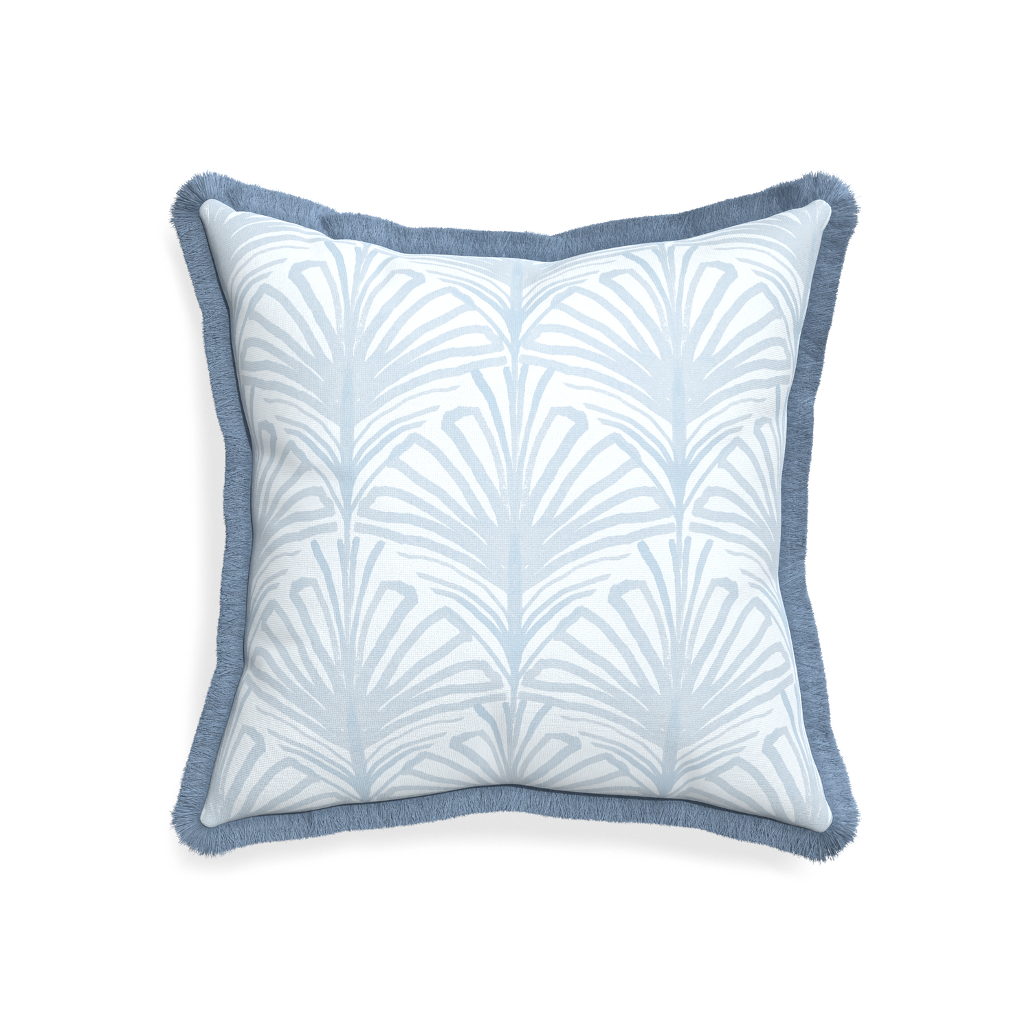 20-square suzy sky custom sky blue palmpillow with sky fringe on white background