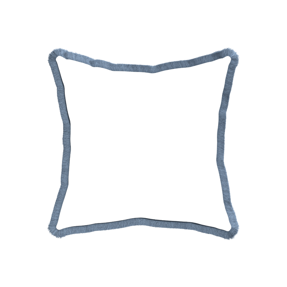 20-square gemma pear custom pillow with sky fringe on white background