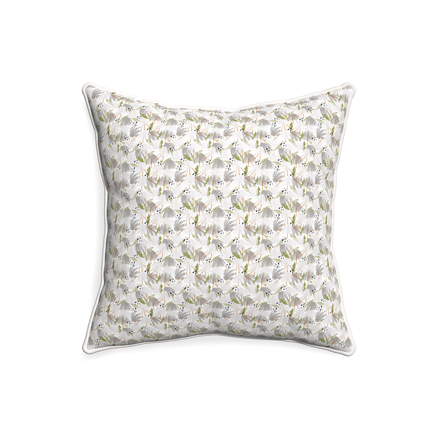 20-square eden grey custom grey floralpillow with snow piping on white background
