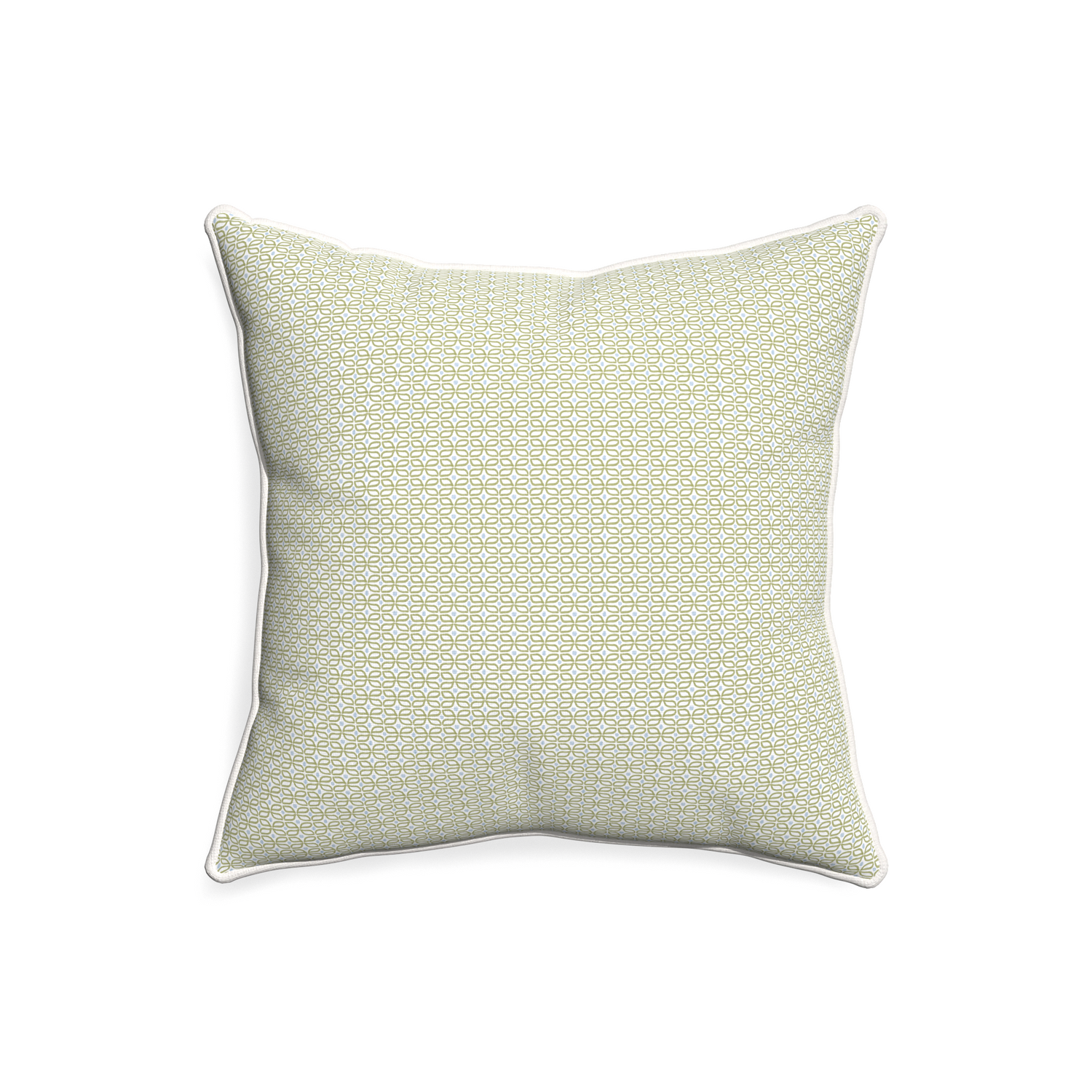 20-square loomi moss custom moss green geometricpillow with snow piping on white background