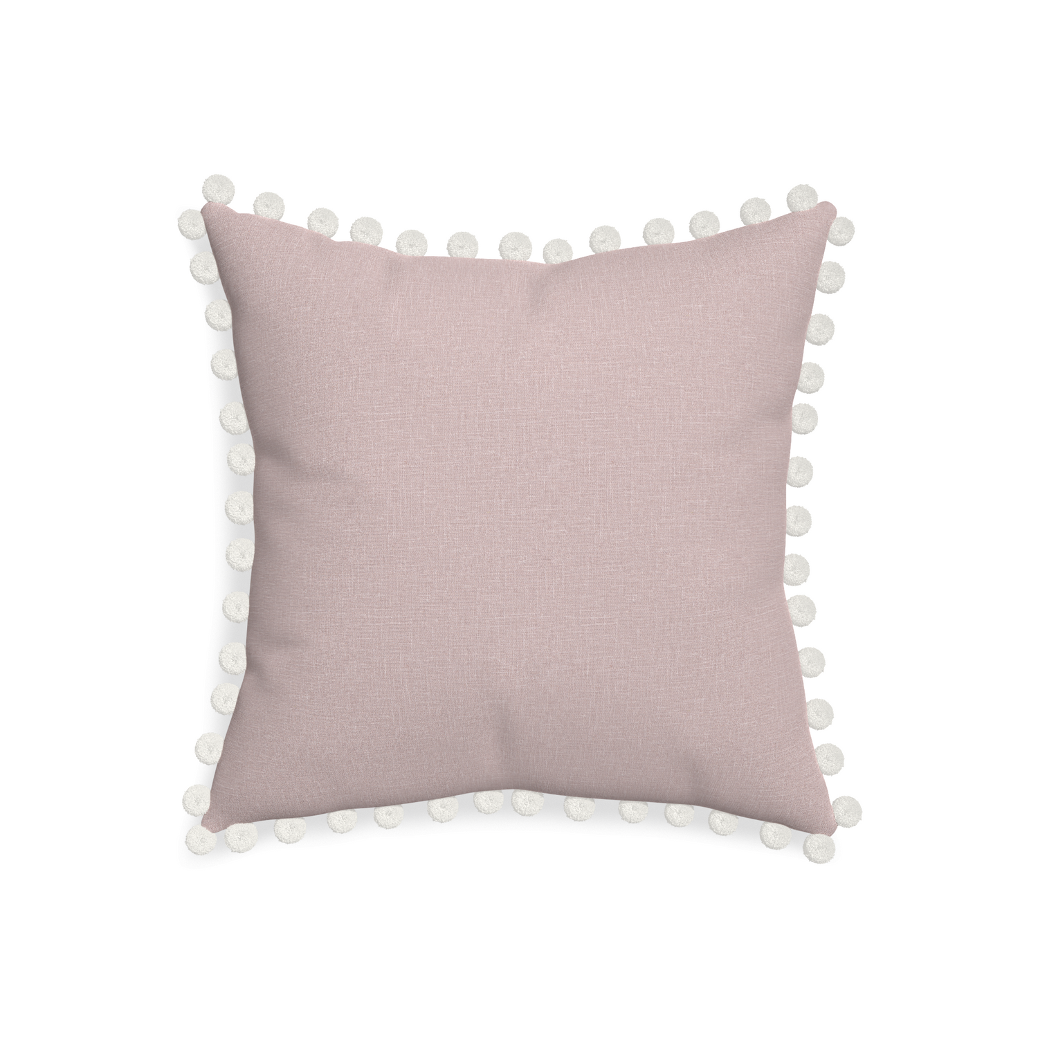 20-square orchid custom mauve pinkpillow with snow pom pom on white background