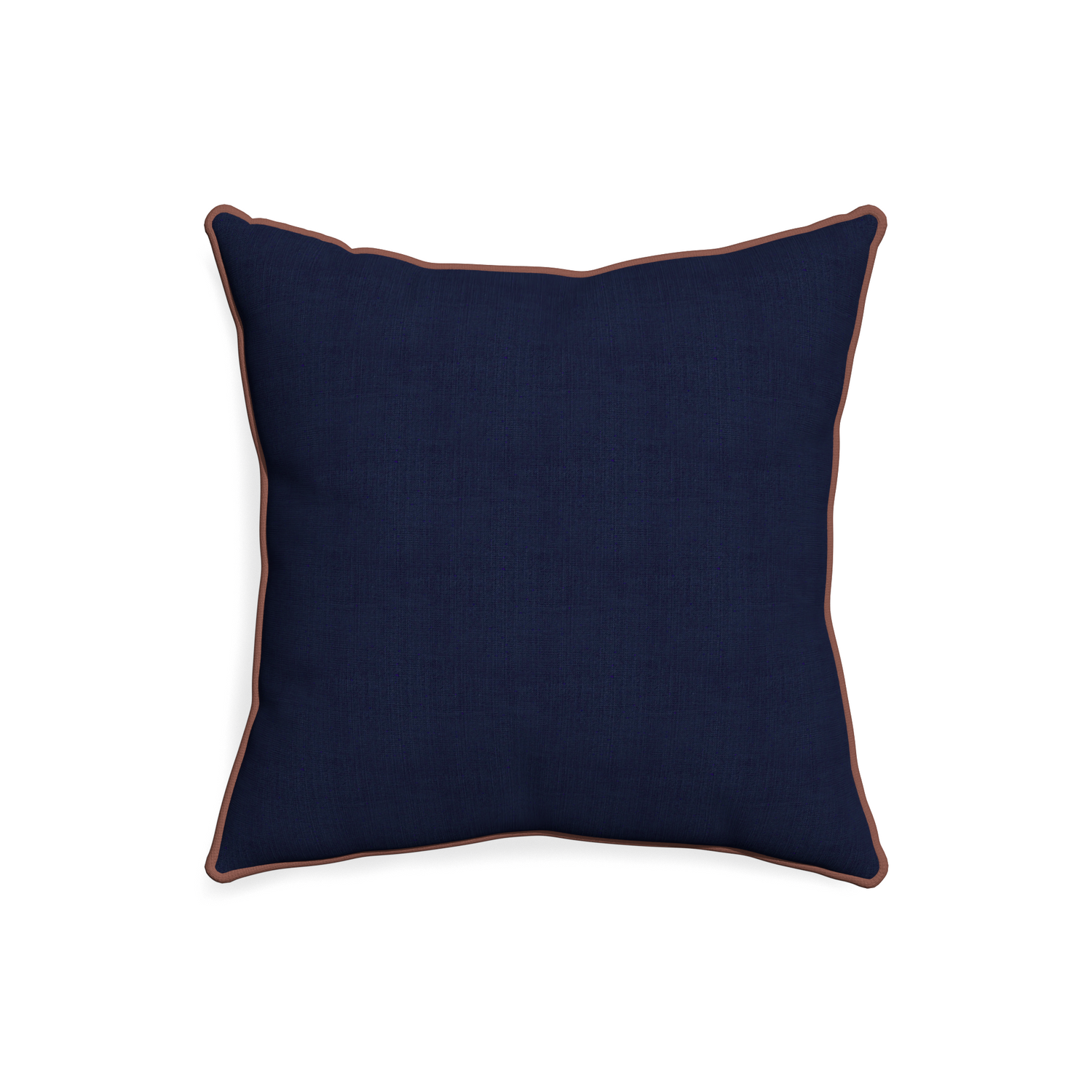 20-square midnight custom navy bluepillow with w piping on white background