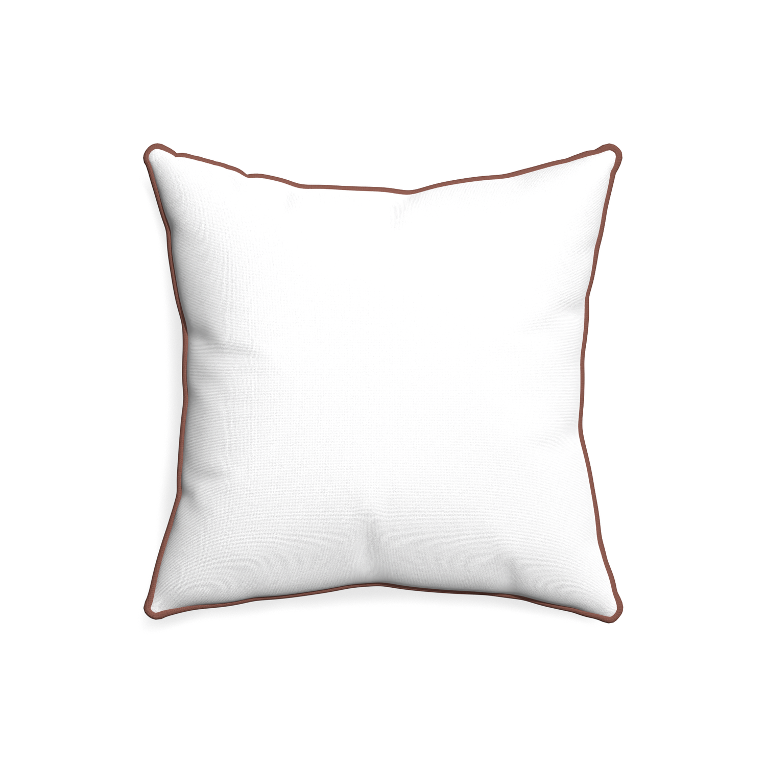 20-square snow custom white cottonpillow with w piping on white background