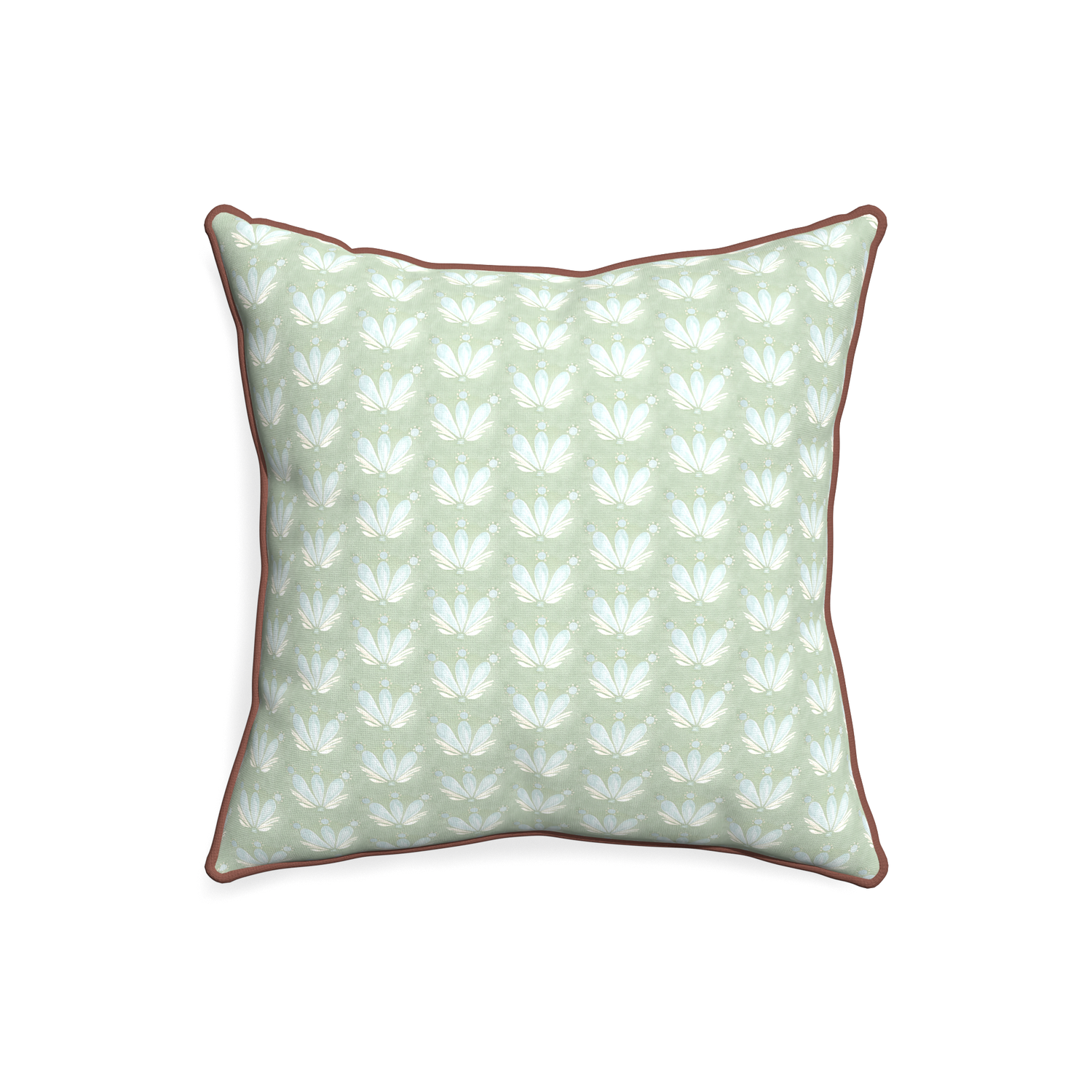 20-square serena sea salt custom blue & green floral drop repeatpillow with w piping on white background