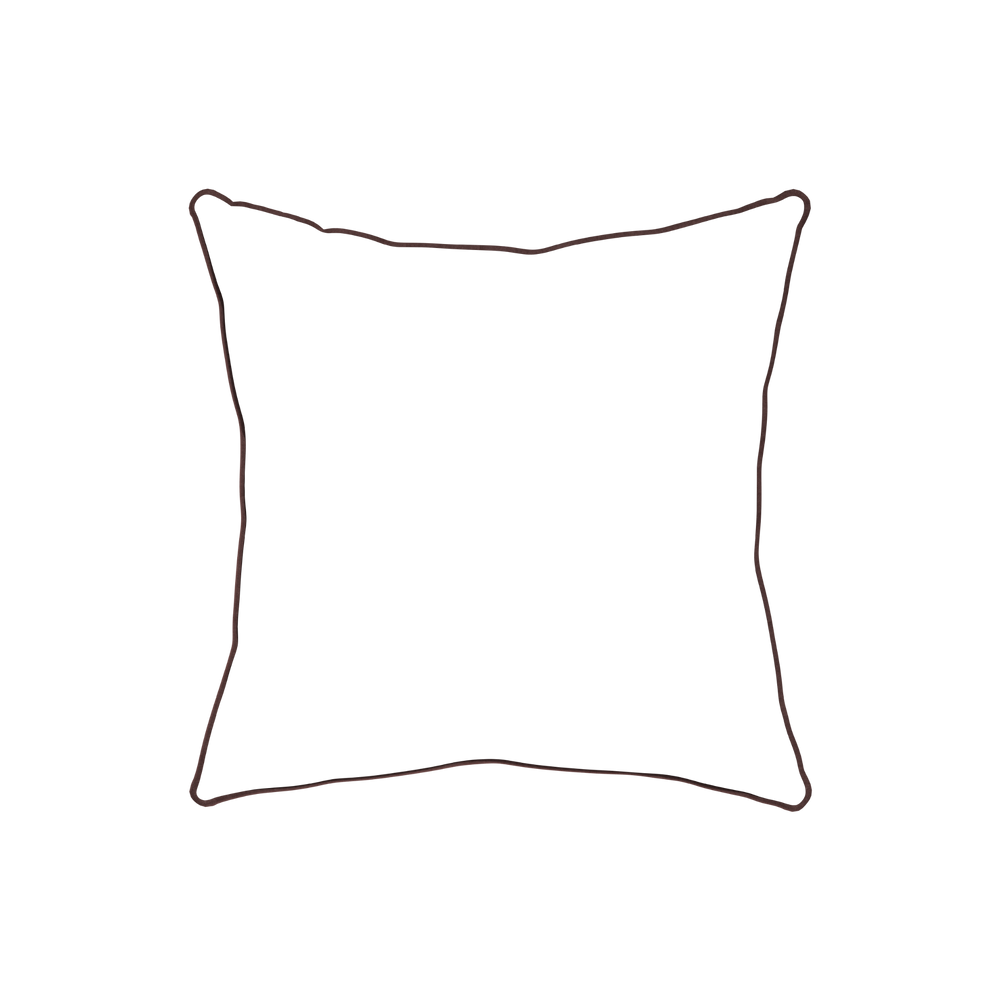 20-square ruby moss custom pillow with w piping on white background