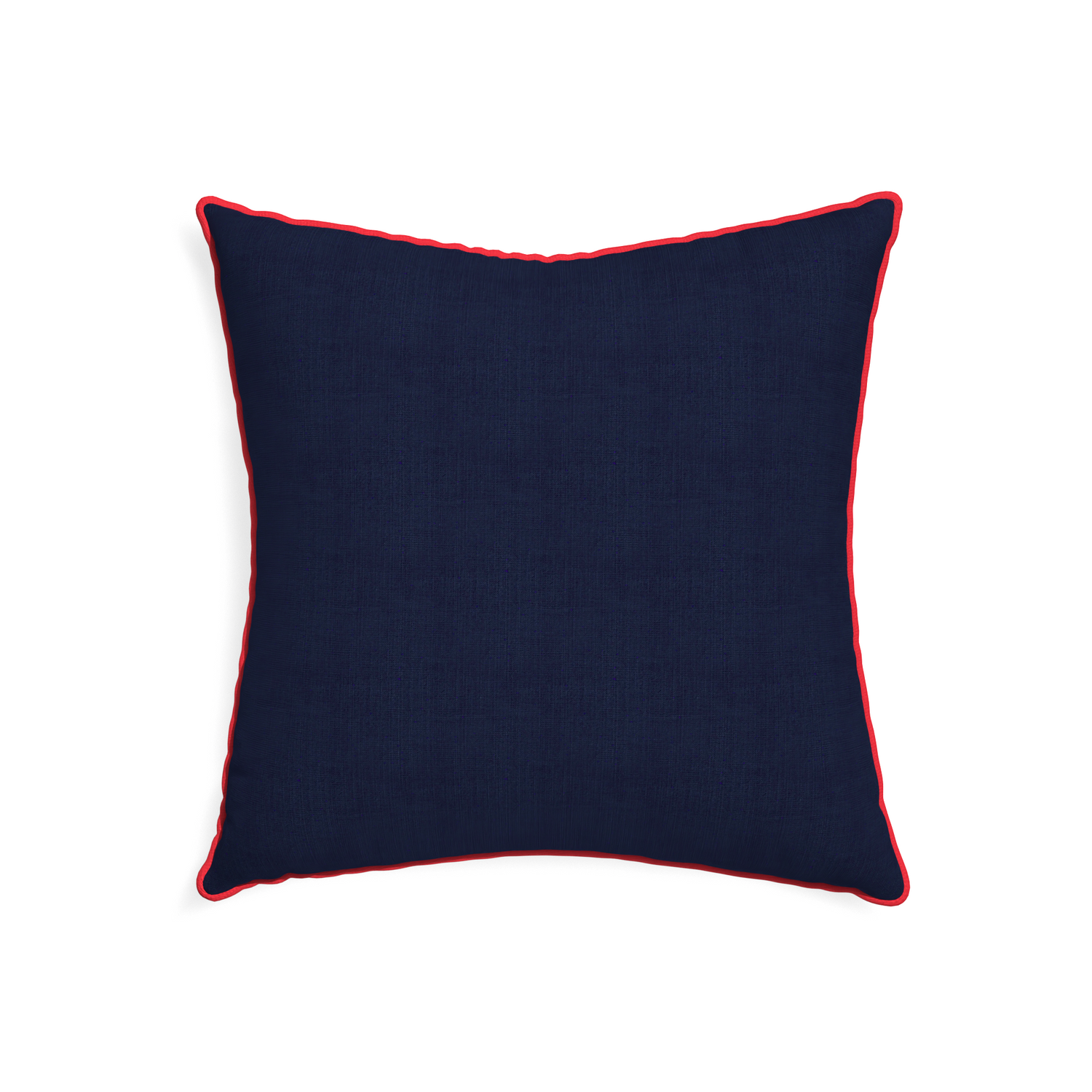 22-square midnight custom navy bluepillow with cherry piping on white background