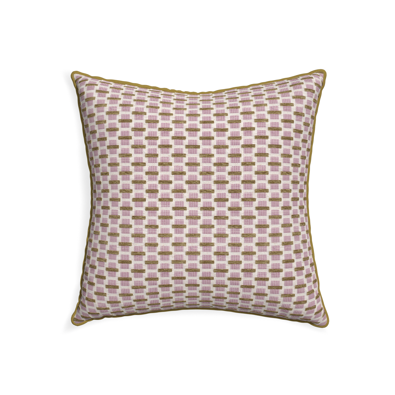 22-square willow orchid custom pink geometric chenillepillow with c piping on white background