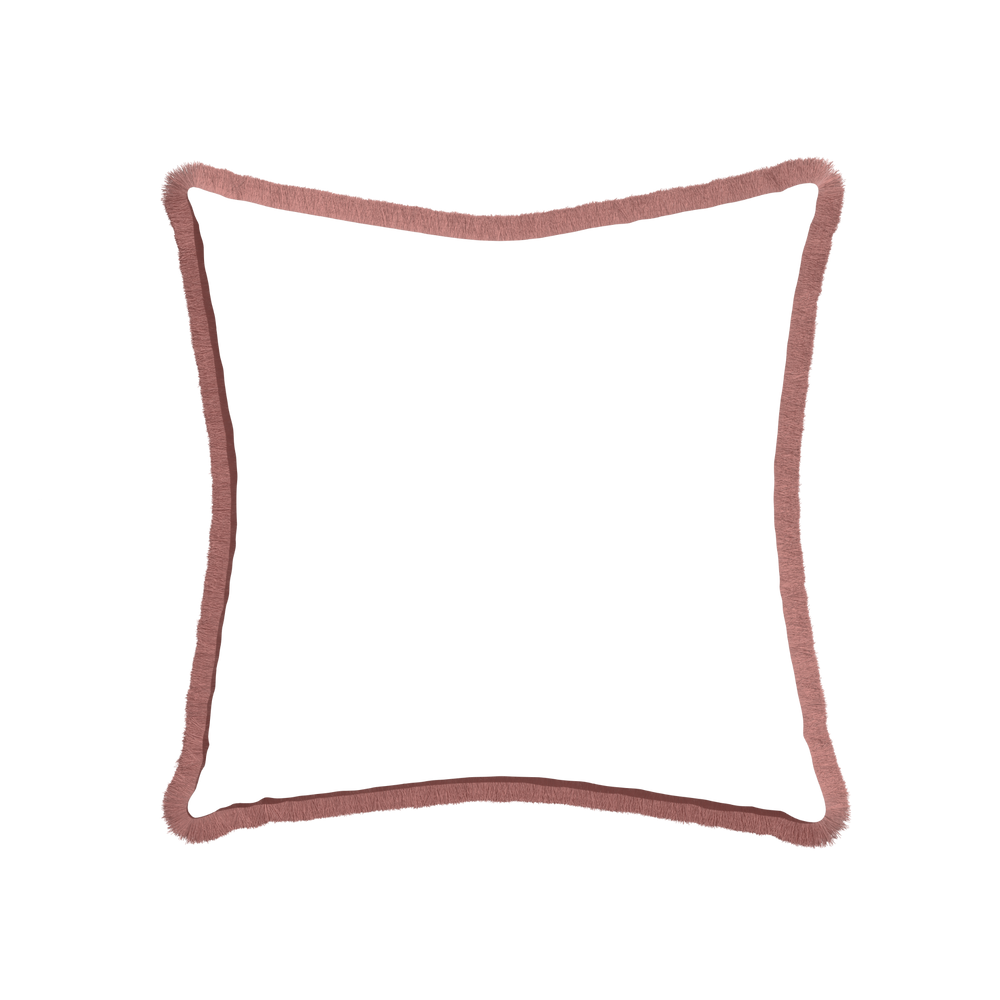 22-square ruby moss custom pillow with d fringe on white background