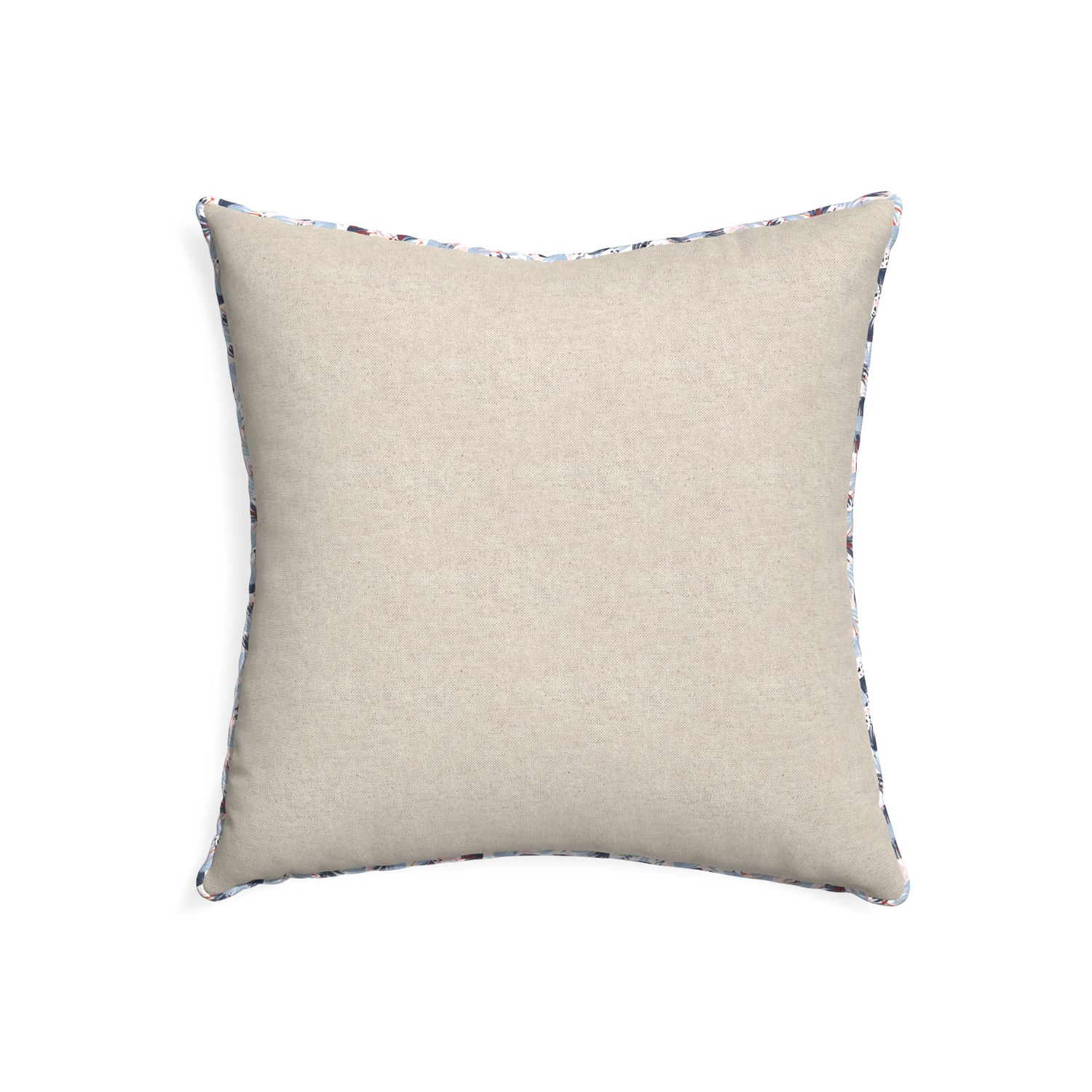 22-square oat custom light brownpillow with e piping on white background